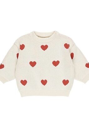 Quincy Mae Heart Knit Sweater